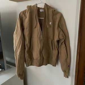 Champion tan medium zip up hoodie